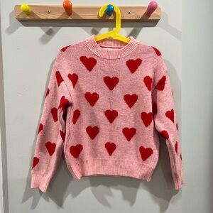 SHEIN Cozy Pink and Red Heart Sweater
